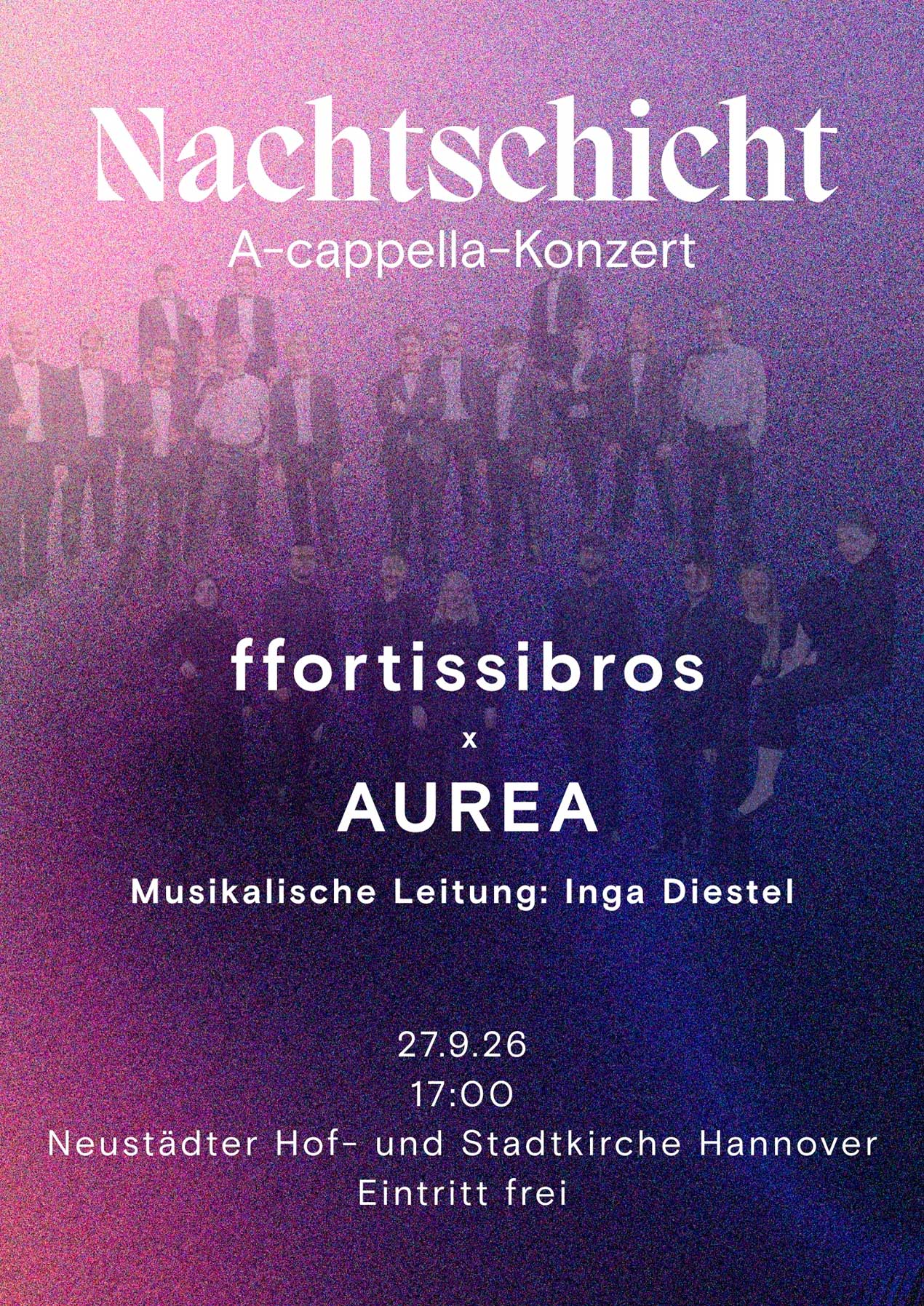 Plakat für das Konzert vom Männerkammerchor ffortissibros am 27.09.2026